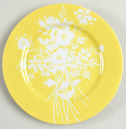 Silhouette Bouquet Yellow Bread & Butter Plate by Fitz & Floyd