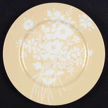 Silhouette Bouquet Yellow Salad Plate