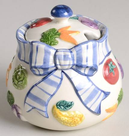 Petits Vegs Sculpted Sugar Bowl & Lid