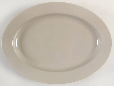 Total Color Spectrum Greige-Beige (Gray, Round) 14" Oval Serving Platter