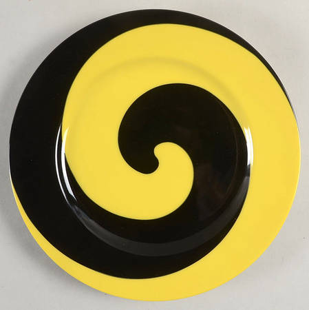Swirl (Black and Yellow) by Fitz &amp; Floyd