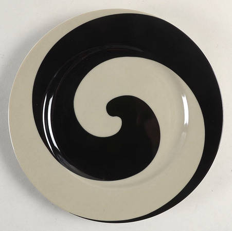 Swirl (Black and Greige) by Fitz &amp; Floyd