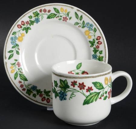 Festival (Light Cream) Flat Cup & Saucer Set