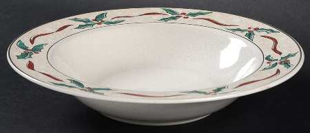 Holly Berry Rim Soup Bowl