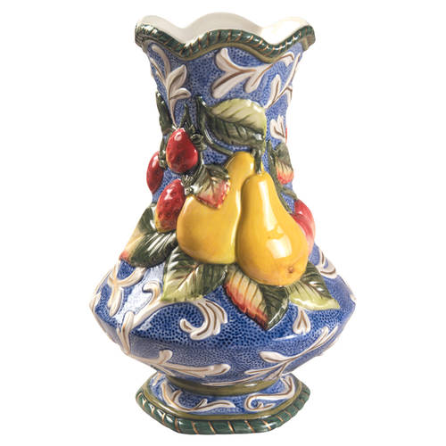 Florentine Fruit Blue 8" Vase