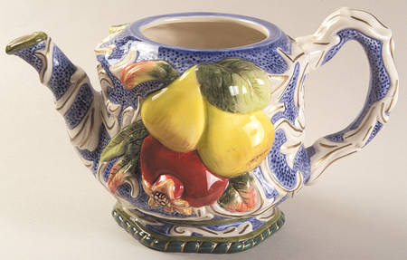 Florentine Fruit Blue Teapot No Lid