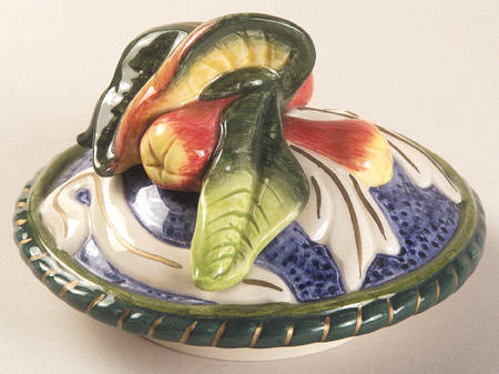 Florentine Fruit Blue Lid for Teapot