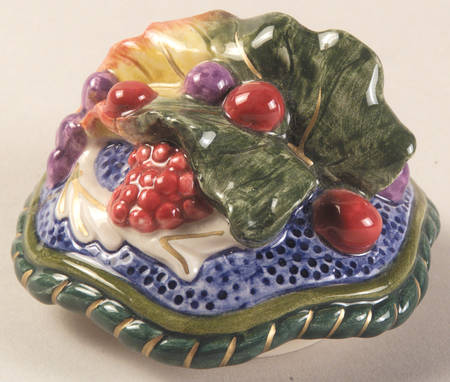 Florentine Fruit Blue Lid for 3" Round Box