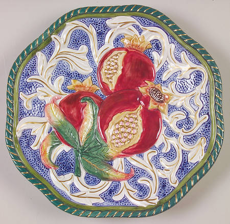 Florentine Fruit Blue Canape Plate