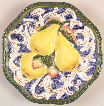 Florentine Fruit Blue Canape Plate