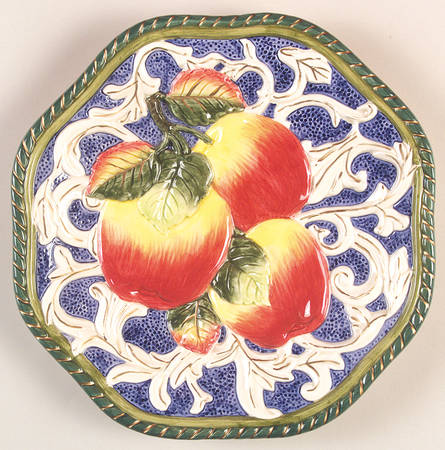 Florentine Fruit Blue Canape Plate