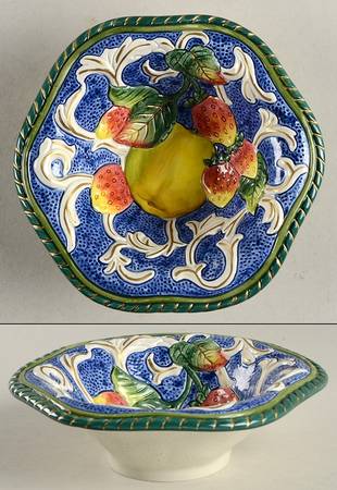 Florentine Fruit Blue 6" All Purpose Bowl