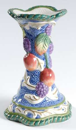 Florentine Fruit Blue 5" Candlestick