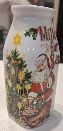 Old World Santa Milk Bottle No Lid
