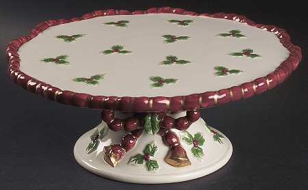 Old World Santa 10" Diameter Pedestal Cake Stand