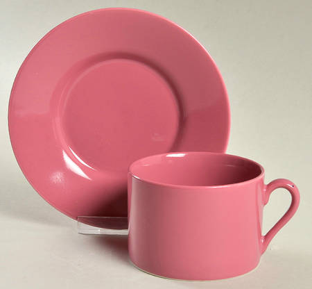 Total Color Spectrum Raspberry (Round) Flat Cup & Saucer Set