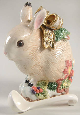Snowy Woods Figural  Sugar Bowl & Lid w/Spoon