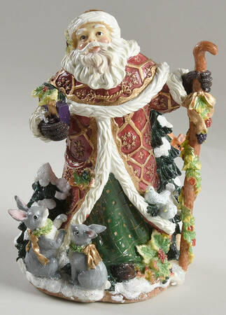 Snowy Woods Santa Musical Figurine
