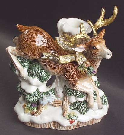 Snowy Woods Figural Candlestick