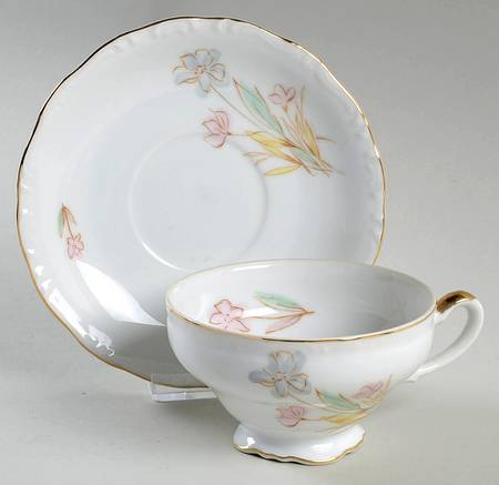 Wild Flower Footed Cup & Saucer Set