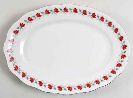 Trailing Rose Platinum 13" Oval Serving Platter