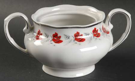 Trailing Rose Platinum Sugar Bowl No Lid