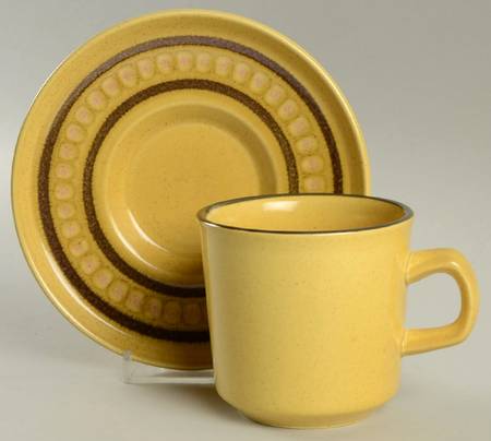 Honeycomb Flat Cup & Saucer Set by Franciscan