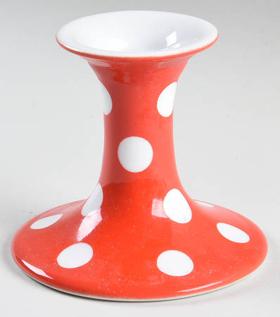 Polka Dots (White Dots on Red) Single Light Candlestick