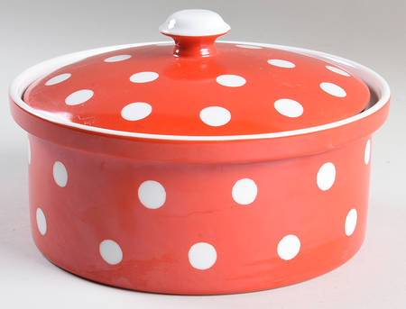 Polka Dots (White Dots on Red) by Fitz &amp; Floyd