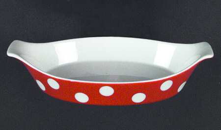 Polka Dots (White Dots on Red) Individual Augratin