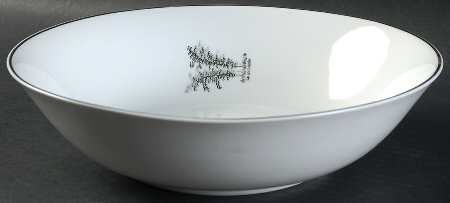 Silver Bamboo (2 Groups of Trees) 9" Round Vegetable Bowl