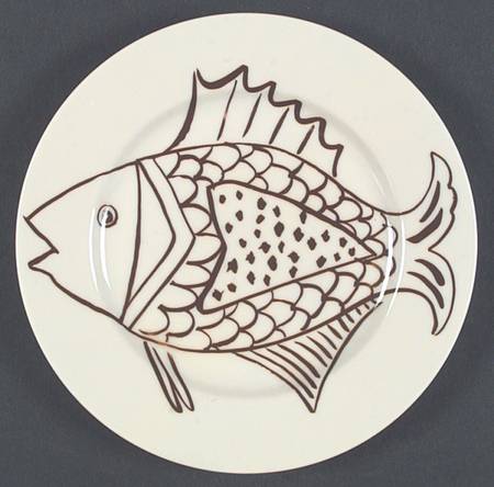 Les Fish Brown Salad Plate