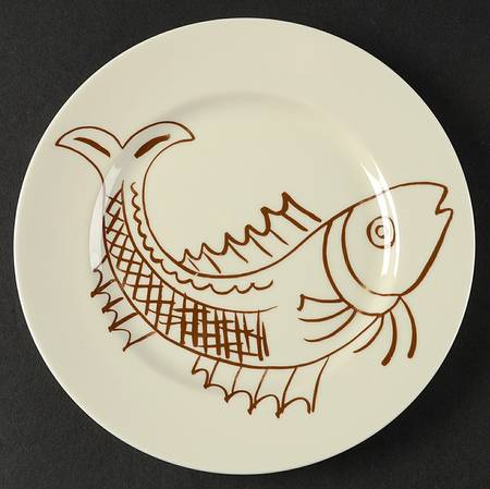 Les Fish Brown Salad Plate