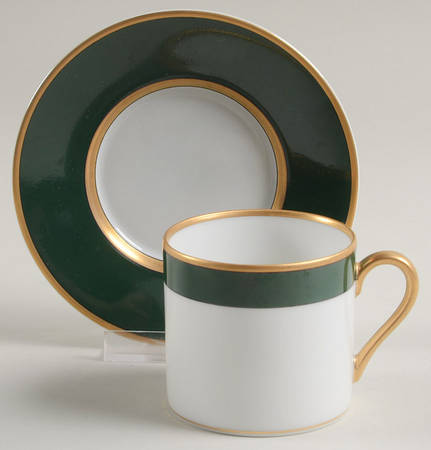 Renaissance Green (Restaurant, Switzerland) Flat Demitasse Cup & Saucer Set
