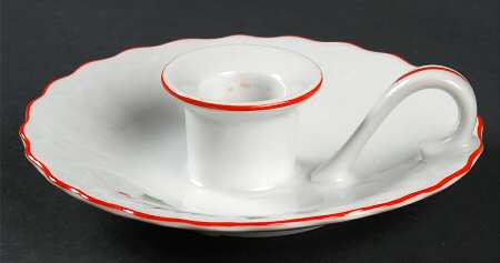 Christmas Holly (Red Trim) Handled Candleholder