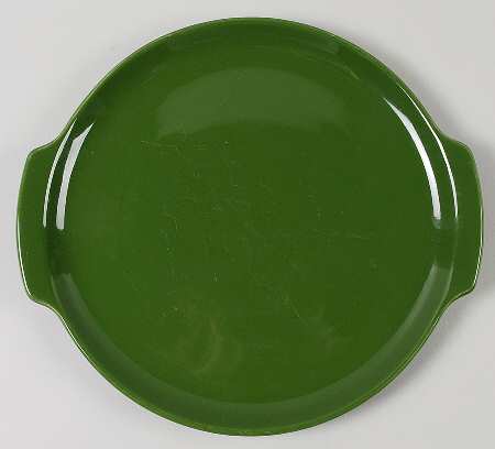Aloha Dark Green Handled Cake Plate