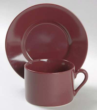 Total Color Spectrum Plum (Round) Flat Cup & Saucer Set