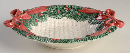 Christmas Garland 10" Round Serving Bowl