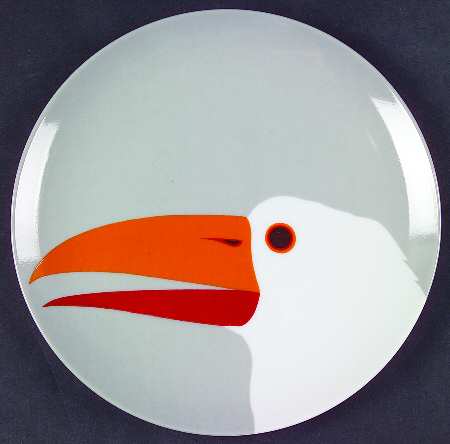 Birds of a Feather Gray Salad Plate