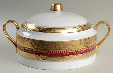 Imperial Heritage Burgundy Round Covered Vegetable
