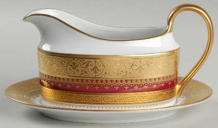 Imperial Heritage Burgundy Gravy Boat & Underplate