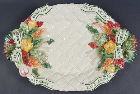 Herb Garden 17" Oval Serving Platter