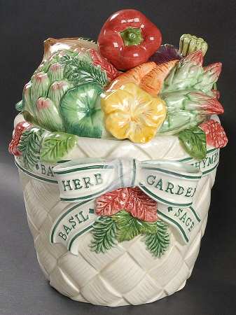 Herb Garden Large Canister & Lid