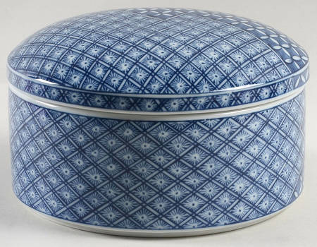 Blue Mosaic Powder Box with Lid