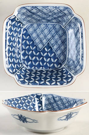Blue Mosaic Square Fruit/Dessert (Sauce) Bowl