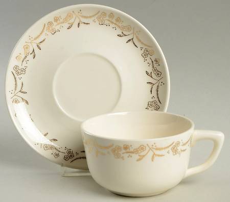 Golden Dawn Flat Cup & Saucer Set