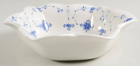 Denmark Blue 8" Scalloped Bowl