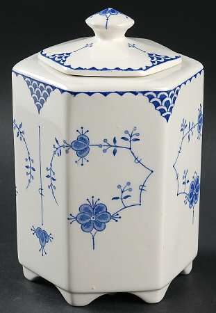 Denmark Blue Tea Caddy & Lid
