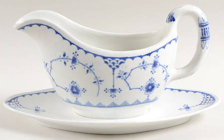 Denmark Blue Gravy Boat & Underplate