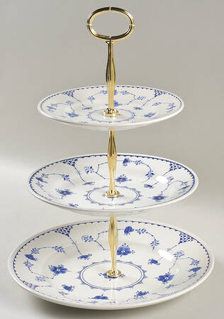 Denmark Blue 13 7/8"-14 1/4" 3-Tiered Serving Tray(DP,SP,BB) HC